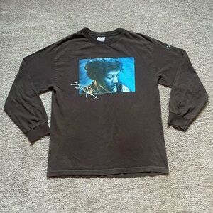 VTG 90’s Jimi Hendrix Faded Brown Longsleeve Tee